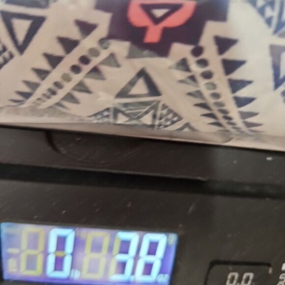 Jolt womens top Med poly rayon blue white pink geometric - Picture 10 of 10